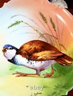 Ancien Jeu De Limoges De 6 Jeux De Plaque D'oiseau 10 Artiste Peint À La Main Signé