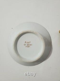 Ancien Style Sevres Porcelaine Française Peinte À La Main Coupe Napoléonienne & Saucer