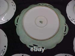 Ancienne Rc Racine Bavaria Porcelaine HP Cake Set Lg Plate & 6 Petite