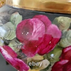 Antique B & C France Limoges Handpainted Roses & Or Jardiniere Vase Planter