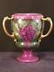 Antique Française Porcelaine Hand Painted Loving Cup Limoges Belleek Trophy Vase 3 H