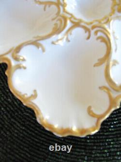 Antique Gilman Collamore Porcelaine Limoges France Oyster Plate 6 Puits