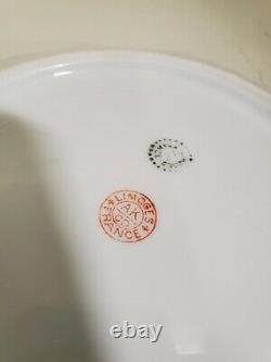Antique Limoges Cabinet Plate Hand Painted Pink Gold Incrusté