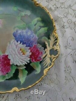Antique Limoges Haviland Illustrateurs Floral Porcelain Chargeur Lg Hand Painted