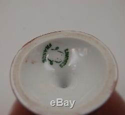 Antique Limoges Raisins Coupes Peint À La Main Punch Bowl Vase Set. 6 Pc