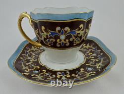 Antique Limoges Tea Cup & Saucer Peint À La Main