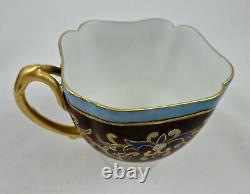 Antique Limoges Tea Cup & Saucer Peint À La Main