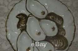 Antique Limoges Turquie Oyster Plate 1800 Peinte À La Main # 1