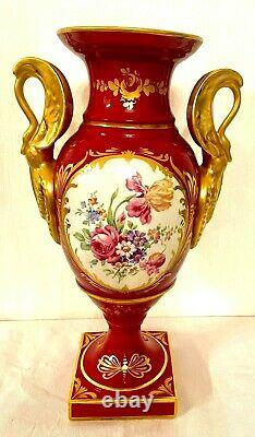 Antique Limoges Vase, Porcelaine, Impire, Painte, Rareh. 39,5 Cm. Livraison Gratuite