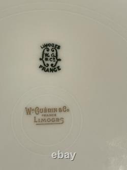Antique Limoges William Guerin Signé 8 Assiettes Peintes À La Main