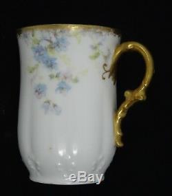 Antique Peint À La Main Gilded Gda Ch. Champ Haviland Limoges Chocolat Pot & Cup