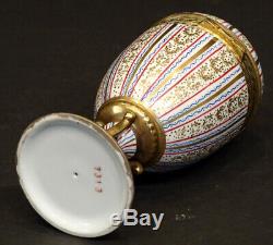 Antique Porcelaine Main D'or Limoges Peint Couvercle À Charnière En Forme D'oeuf Trinket Box