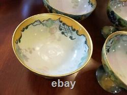 Antique T&v Limoges & Royal Austria Handpainted Grapes Bowl Assiettes & Footed Bowls