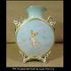 Antiquité Epoque Limoges Époque Peint À La Main Oreiller Vase Cupidon Décoration
