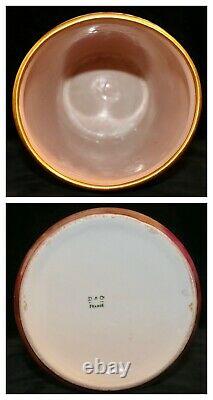 Antiquité Limoges D Cdeliniers&cie1879-1900 H/p Roses Vase Cylindrique Baluster