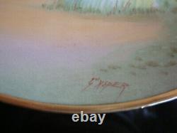 Assiette à gâteau signée Gasper, peinte à la main par Pickard, Jardin italien, 10.
