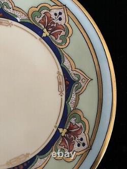 Assiette antique peinte à la main Limoges Julius H Brauer 9,25 pouces Art Déco en excellent état