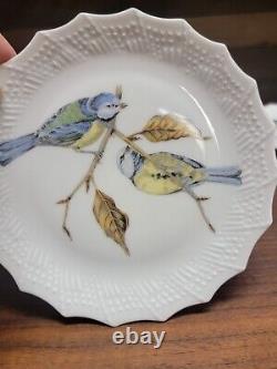 Assiette d'apéritif peinte à la main avec oiseau antique de Limoges