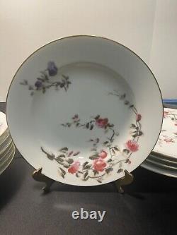 Assiettes à soupe aux fleurs CH Fields Haviland Limoges Antique de 1880 à 1900