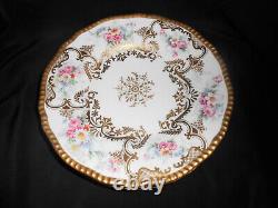Assiettes peintes à la main avec une lourde dorure florale D&Co Delinieres Bernardaud Limoges 9