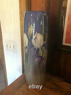 Belle Antique Wg - Co Limoges Grand Vase Peint À La Main