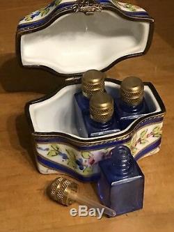 Boîte À Bijoux Avec Parfum En Porcelaine Peinte À La Main À Limoges