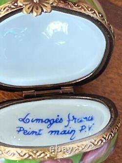 Boîte Limoges vintage à artichaut peint à la main