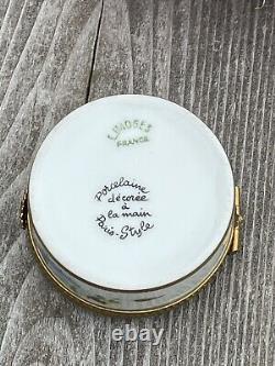 Boîte de Limoges peinte à la main, style PARIS VIOLETS vintage, SIGNÉE