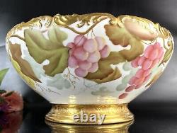 Bol à punch en porcelaine peinte à la main Tressemann Vogt Limoges de style Art Nouveau