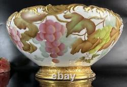 Bol à punch en porcelaine peinte à la main Tressemann Vogt Limoges de style Art Nouveau