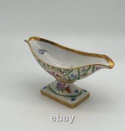 Bol en porcelaine peint à la main de Limoges avec motif floral et accents dorés de la royauté