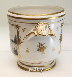 Cache Pot En Porcelaine Peinte À La Main De Limoges France, Vers 1920