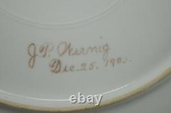 Chargement pourpre et blanc Clematis & or peint à la main signé JP Limoges JP Wernig