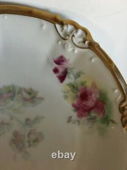 Chargeur Limoges Français Antique Avec Roses Peintes À La Main