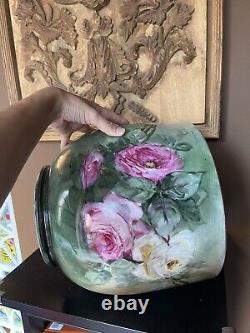 Énorme Limoges Planter Jardiniere Fleur Pot Roses Peint À La Main