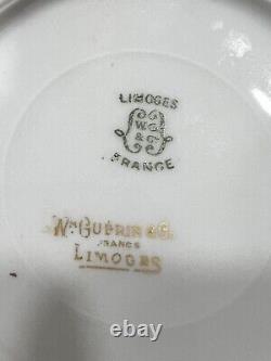 Ensemble de 20 assiettes de dîner et dessert en or de la marque WM GUERIN & CO Limoges France du début des années 1900.