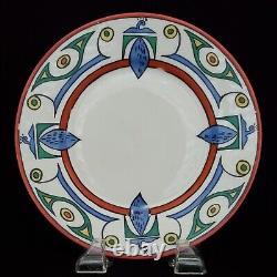 Ensemble de 5 assiettes antiques Limoges LS&S peintes à la main avec des motifs tribaux mythiques de 8-3/8 pouces