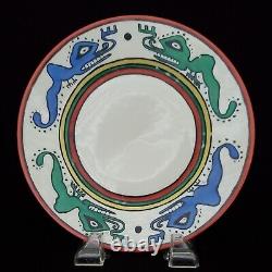 Ensemble de 5 assiettes antiques Limoges LS&S peintes à la main avec des motifs tribaux mythiques de 8-3/8 pouces