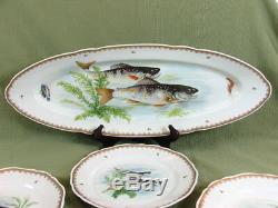 France Fish Paints Vintage Painted Set 4 Assiettes À Dîner Et 24 Assiettes Longue