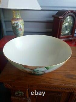 Georgeous Antique Limoges D&c France Hand Painted Footed Punch/fruit Bowl