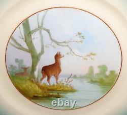 Haviland Limoges Plate Hand Painted Deer Gold 19th C Antique Porcelain 1876 Rare