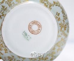 LIMOGES Haviland & Co. France Tasse et soucoupe en porcelaine peinte à la main avec feuilles dorées