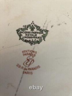 Limoges Ancienne Fabrique Royale Editions Paradis Service De Thé Peint À La Main