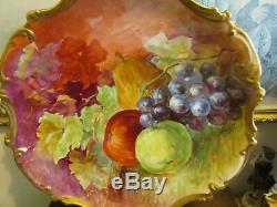 Limoges Coronet France Chargeur Decores Fruit Plate Signé Duval 16