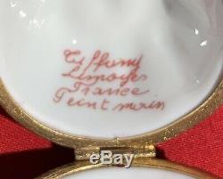 Limoges Framboise Porcelaine Peinte À La Main Boîte Signée Par Trinket Tiffany 2
