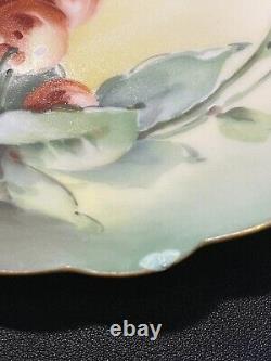 Limoges France Antique 1900s 6 Assiettes à hors-d'œuvre avec 6 Fruits Peints à la Main Signés