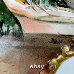Limoges France Charger/plaque Handpainted/artist Signed Dumas 13 1/8 Fish
