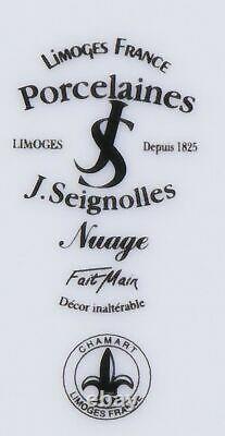 Limoges France J. Seignolles Nuage Peint À La Main 2 Toned Orange Tea Cup Set De 5
