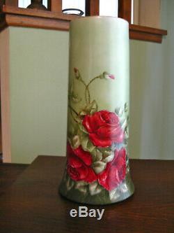 Limoges Peinte À La Main Roses Vase