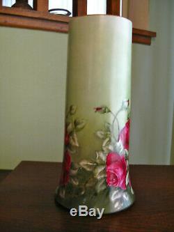 Limoges Peinte À La Main Roses Vase